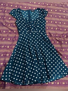 Pinup style revival vintage polkadot dress